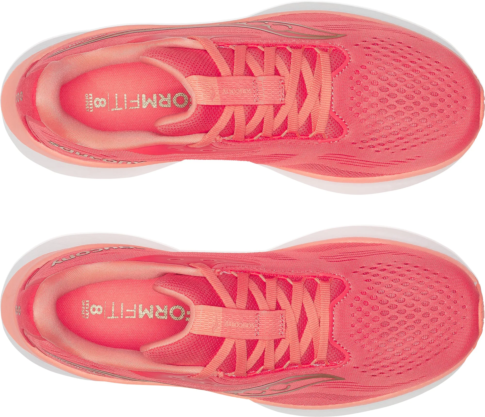 Molded Orthotic Support Off Saucony Ride 18 Womens Running Shoes - Pink