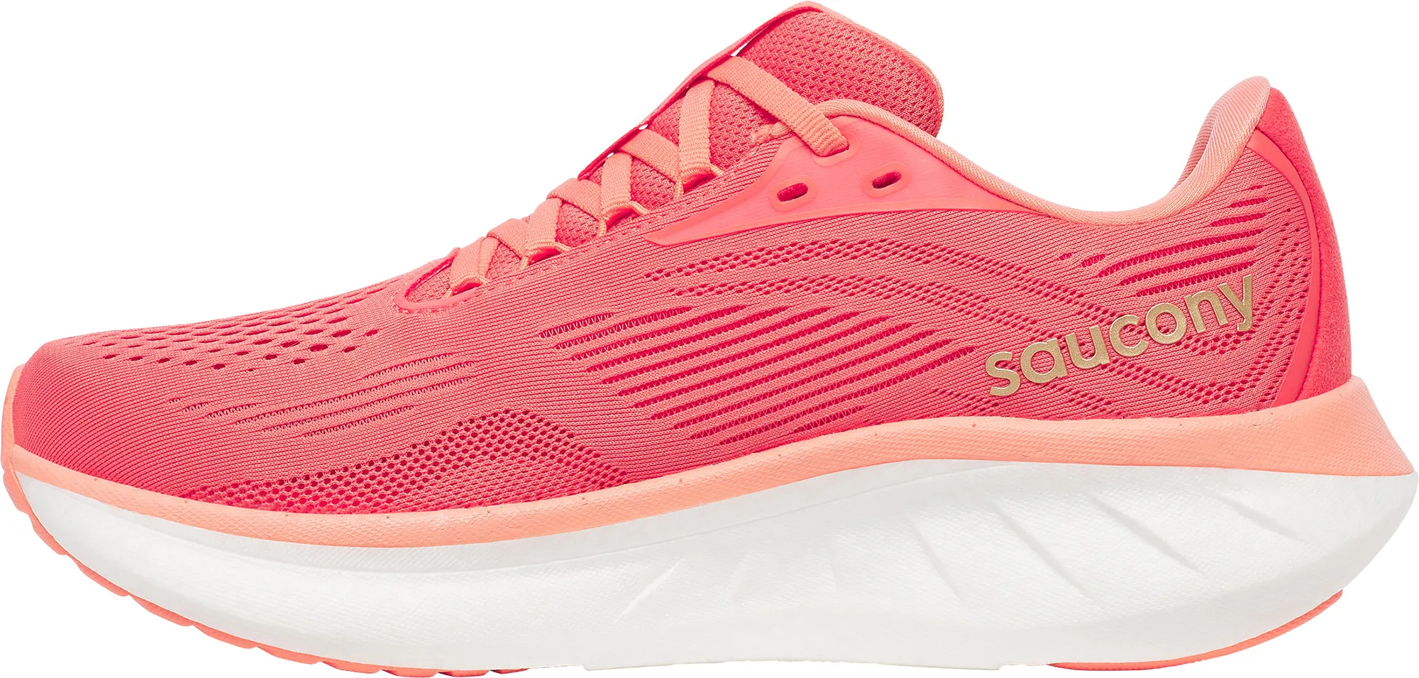 Saucony Ride 18 Womens Running Shoes - Pink Slip Resistant Outsole