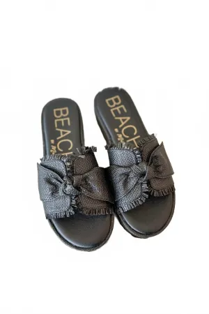 Women's Sunda Platform Sandals In Black Leather Heeled Sandals Men's footwear