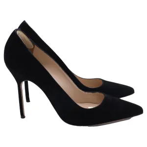 Velvet Wedding Heels Manolo Blahnik BB Pumps in Black Suede