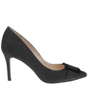 Evening Stilettos Casual High Heel Shoes L??AGENCE Helene Denim Pump