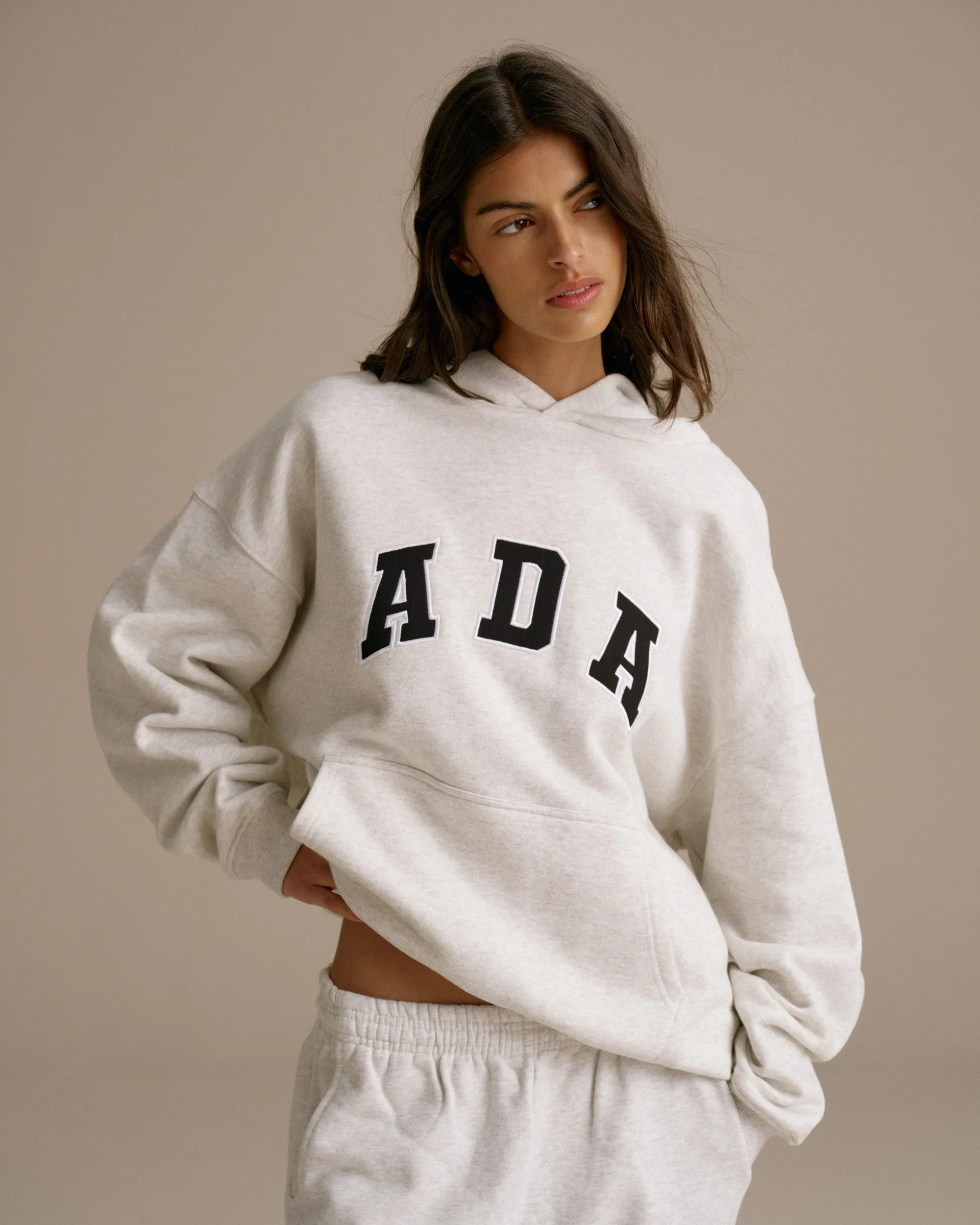 Urban Trend Relaxed Layer ADA Oversized Hoodie - Light Grey Melange