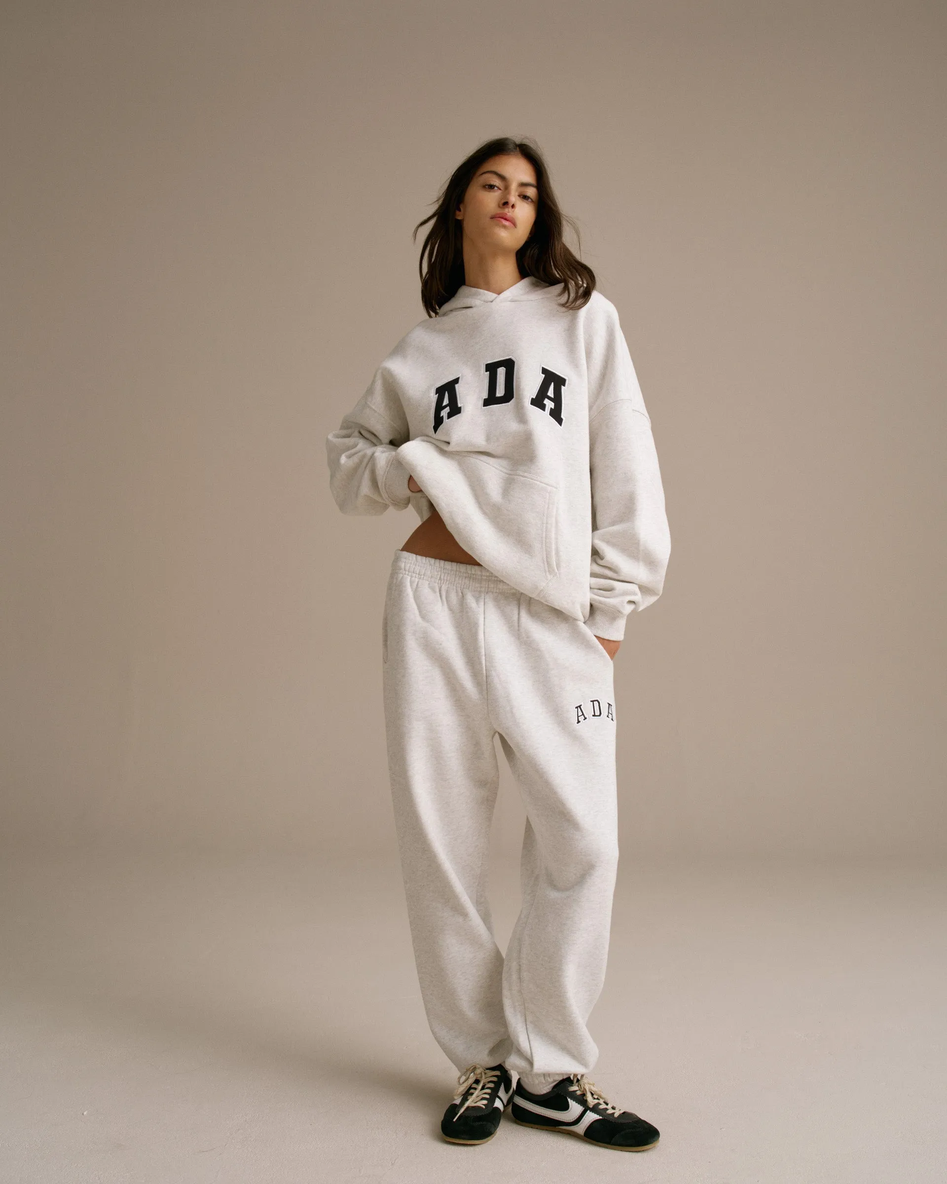 ADA Oversized Hoodie - Light Grey Melange sporty wear
