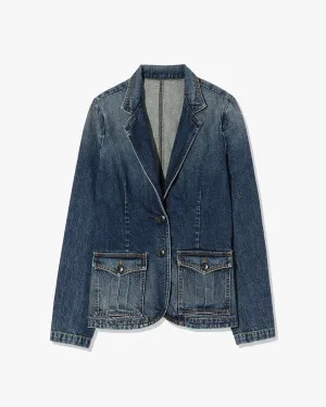 Fur Trim ELTON DENIM BLAZER