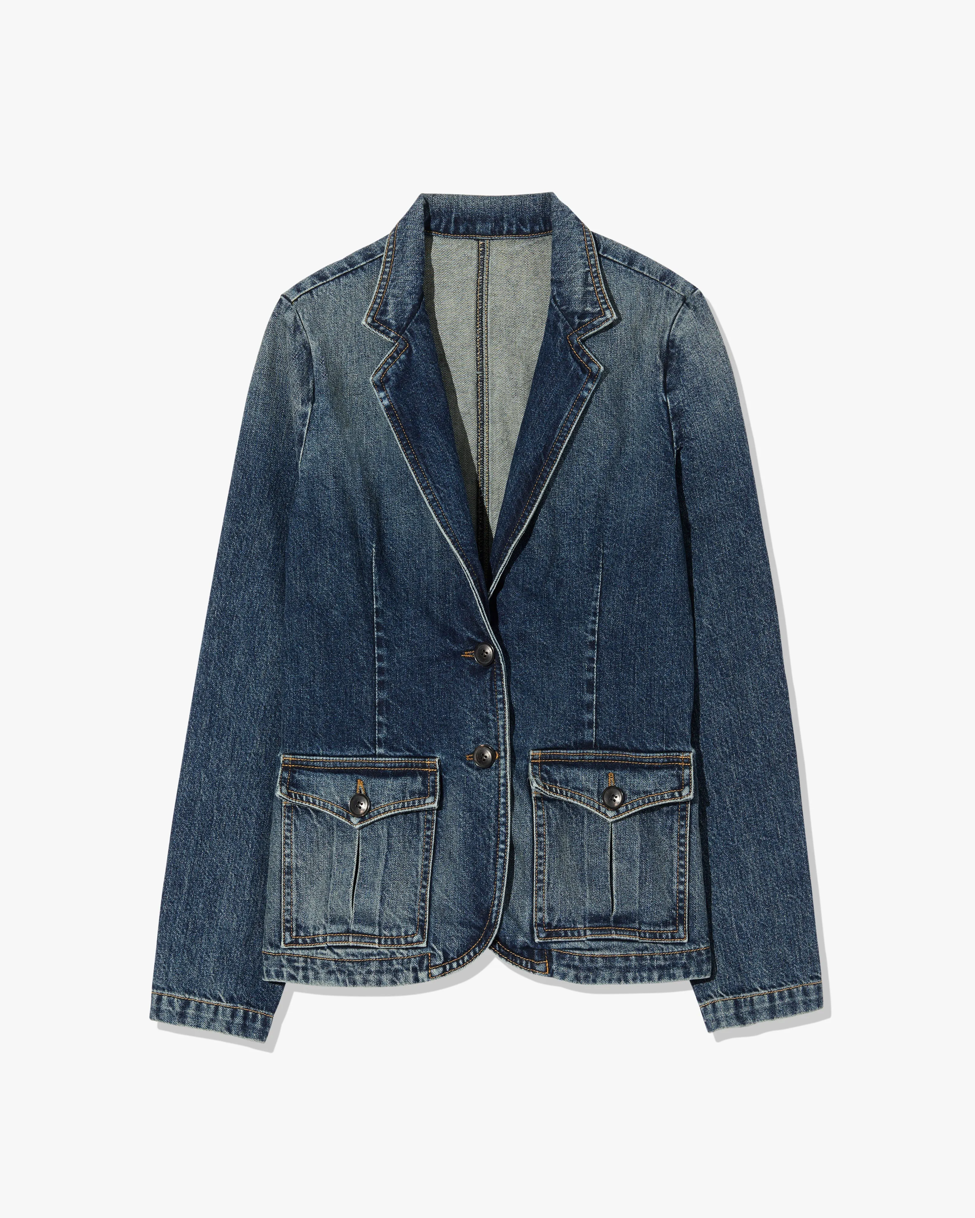 Fur Trim ELTON DENIM BLAZER