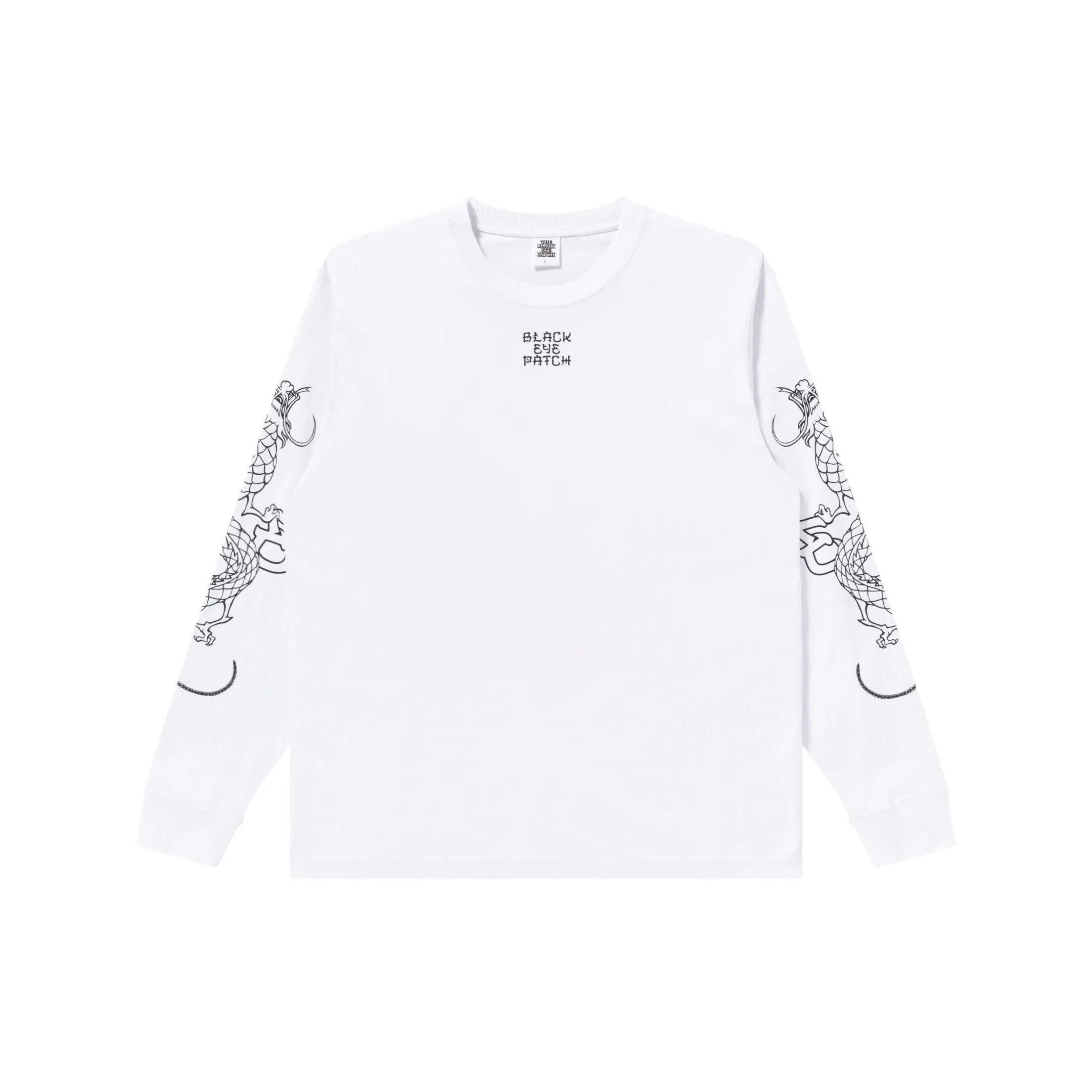 KANJI DRAGON L/S TEE WHITE Relax Fit Design Beach Wear