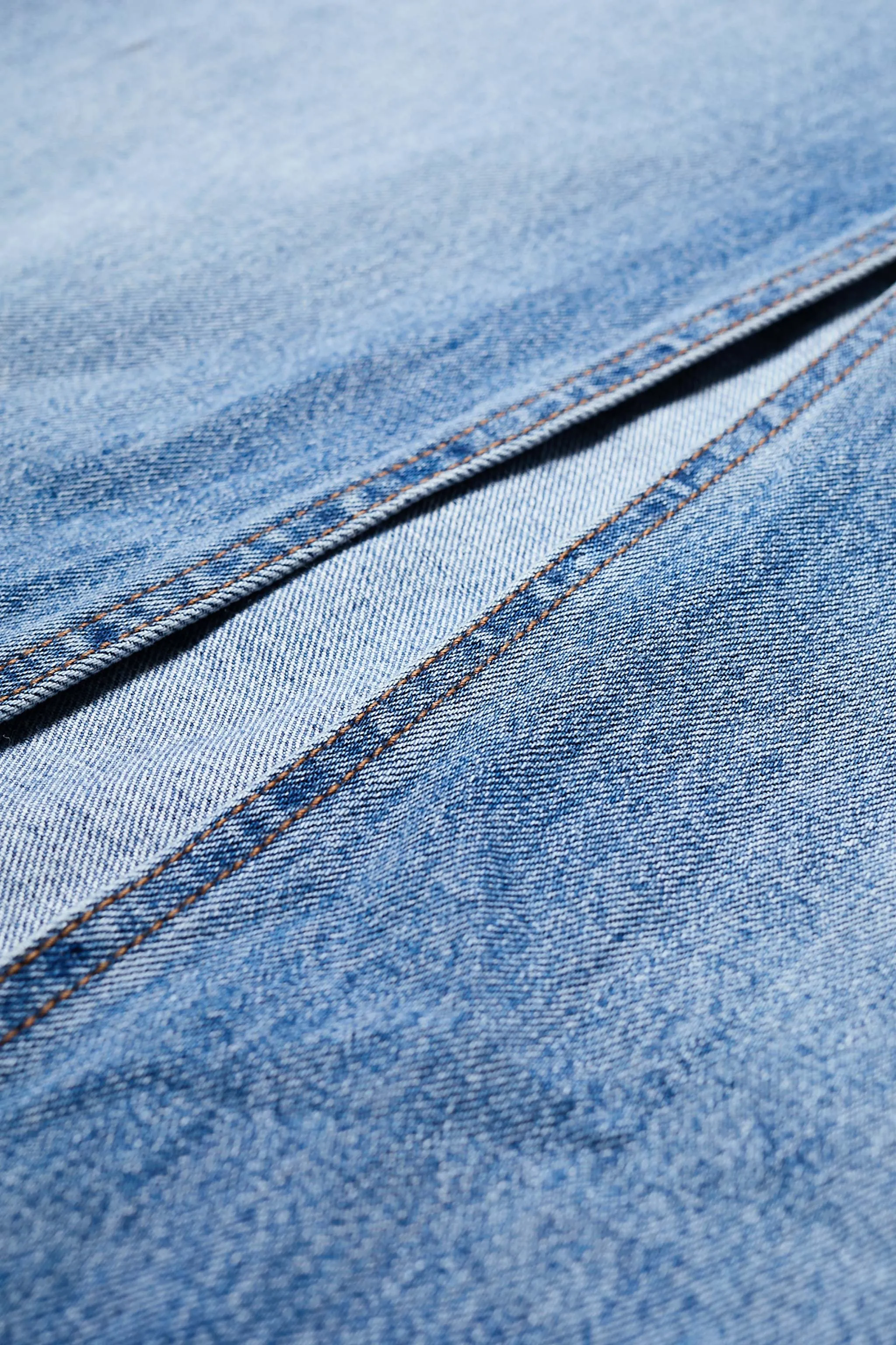 Soft Focus Vivendi Denim Skirt Mid-Blue fade