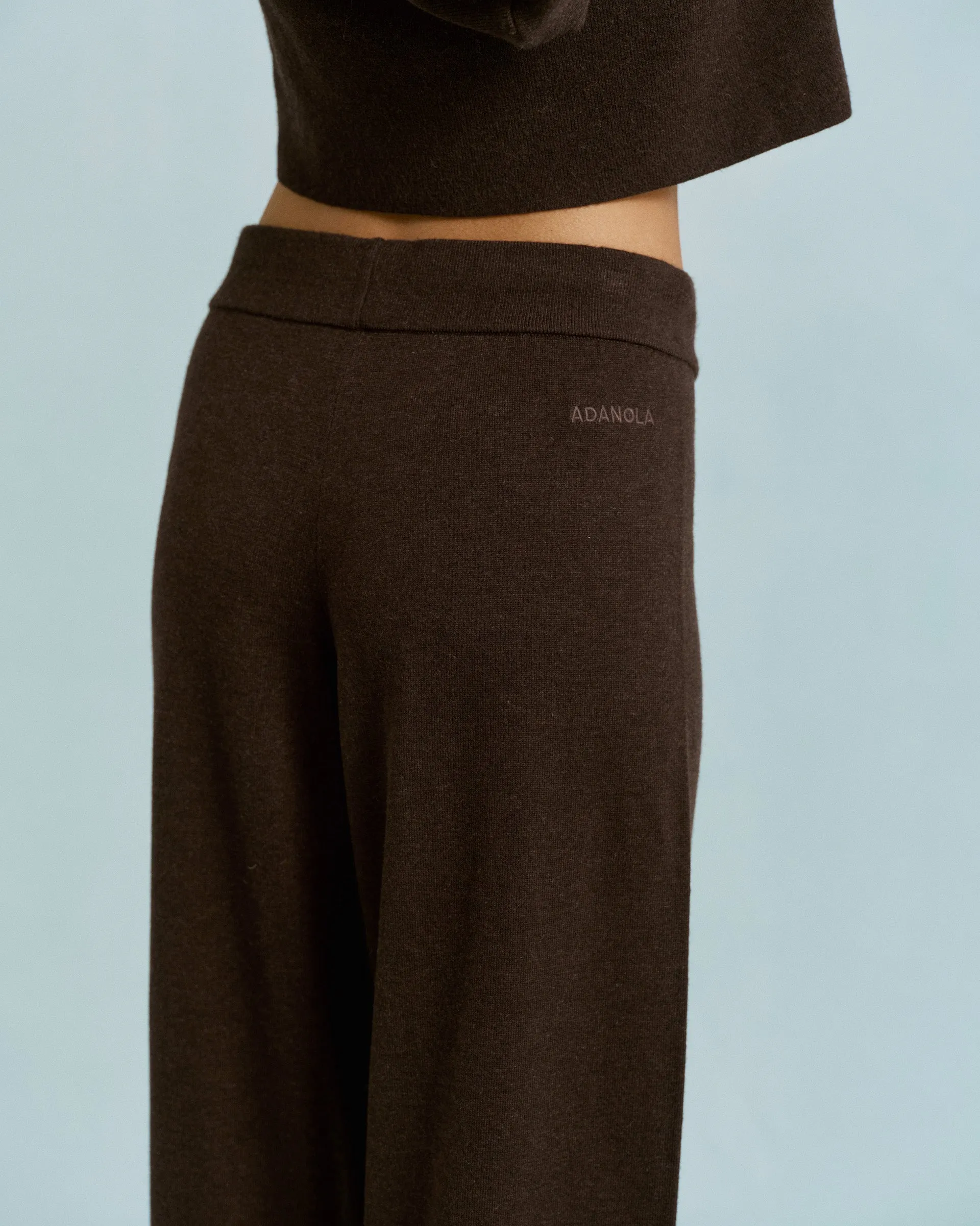 Perfectly Fit Knit Straight Leg Trousers - Coffee Bean