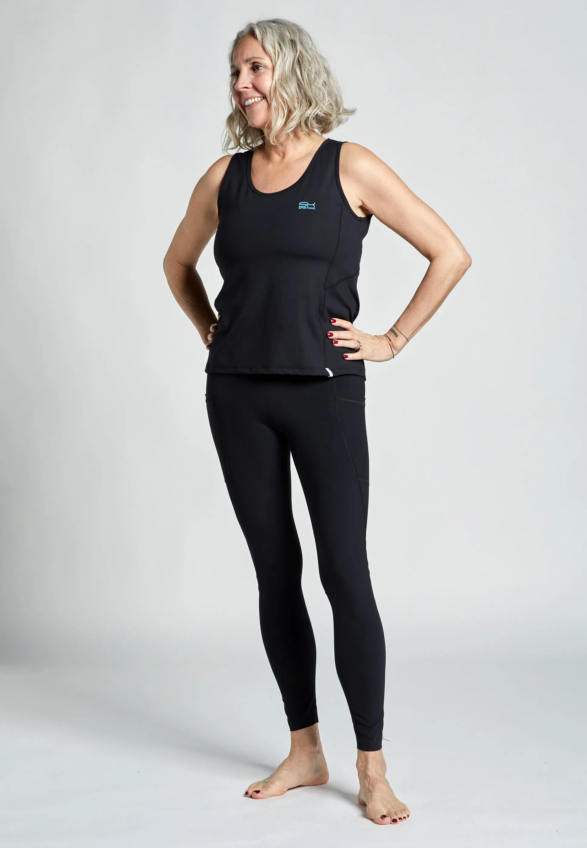 high traffic areas Tennis Loose Fit Tank Top Basic, black