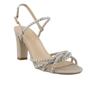 Evening Vibe Women's Eden Heel In Nude Sparkle
