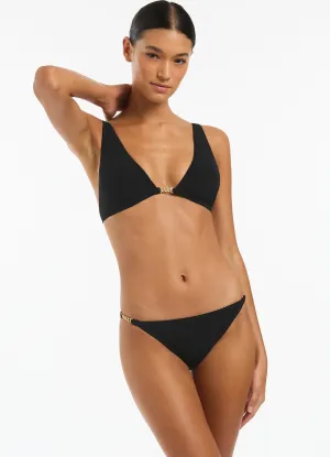 Lien Hipster Bikini Bottom - Black Opaque Lining