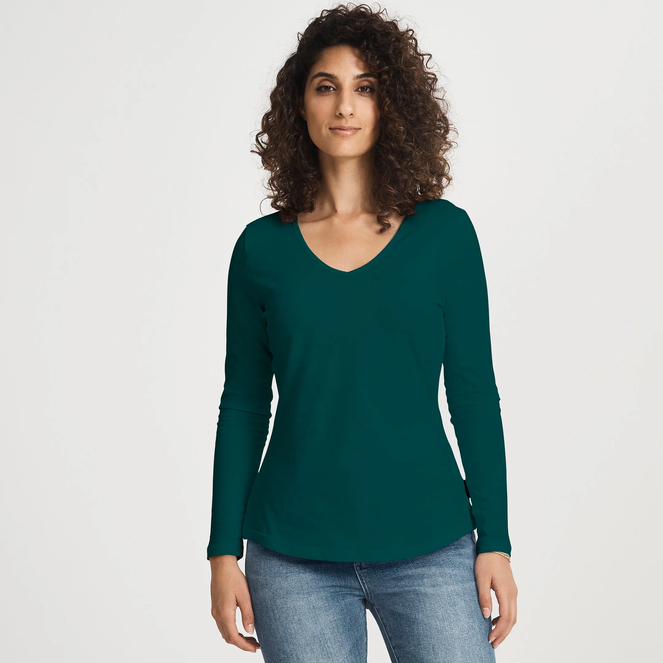 Cozy Hug Cotton LS V-Neck Tee