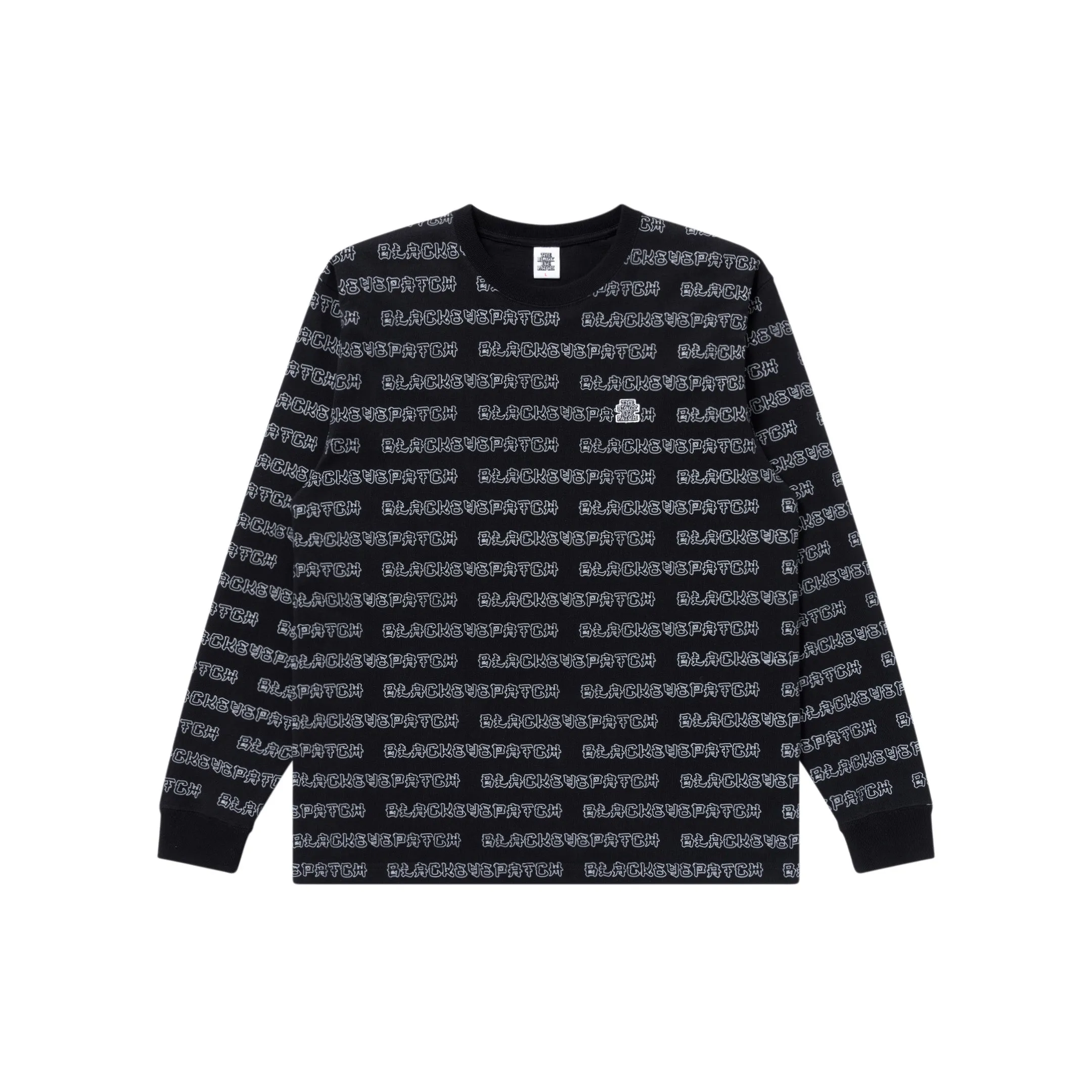 KANJI BORDERED L/S TEE BLACK Chic and Soft
