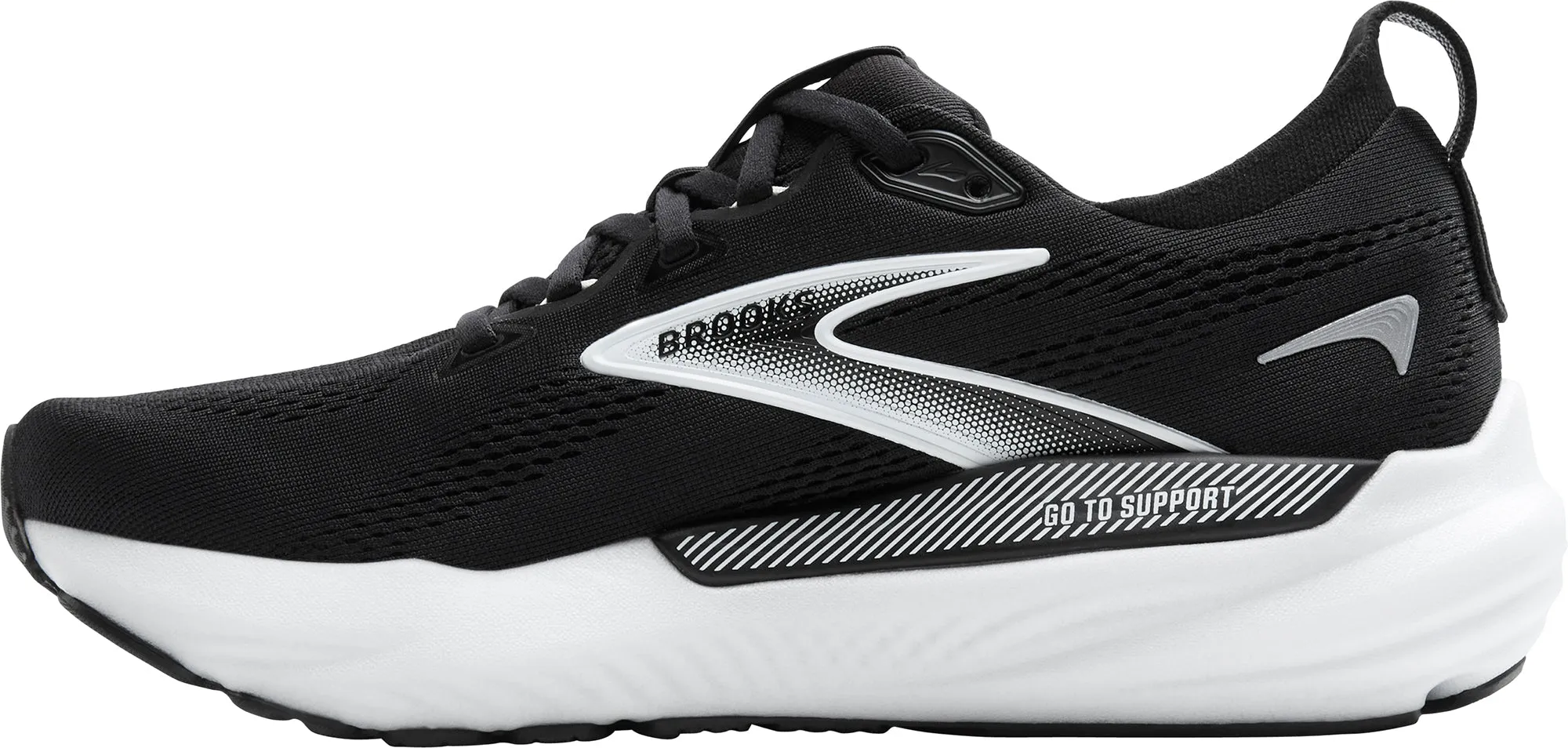 Enhanced Ground Contact Zones Brooks Glycerin GTS 22 WIDE FIT Womens Running Shoes - Black