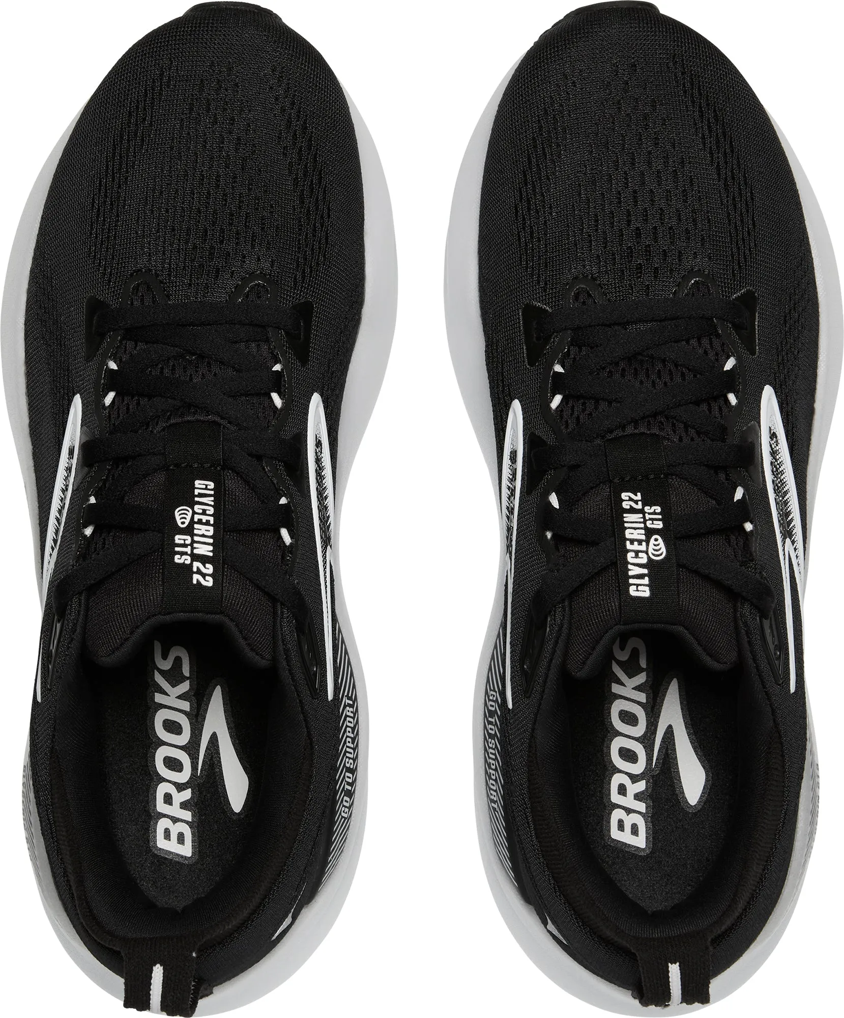 running in flat terrain shoes foam - filled - feature shoes Brooks Glycerin GTS 22 WIDE FIT Womens Running Shoes - Black