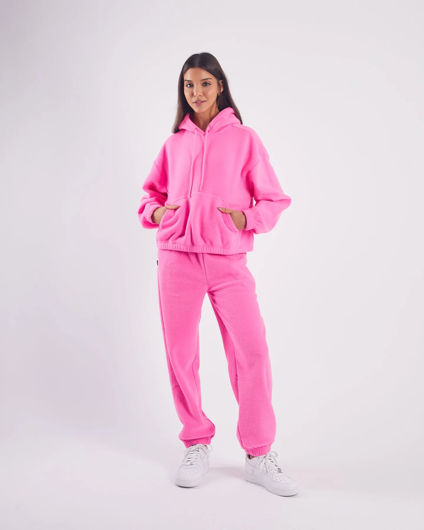 Zarina Towelling Pants Candy Pink High-Waisted Pants