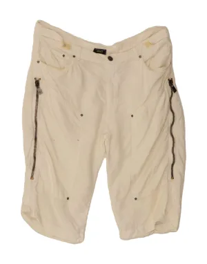 Classic Look On-The-Go Style VERSACE Womens Bermuda Shorts IT 52 XL W38  Off White Linen