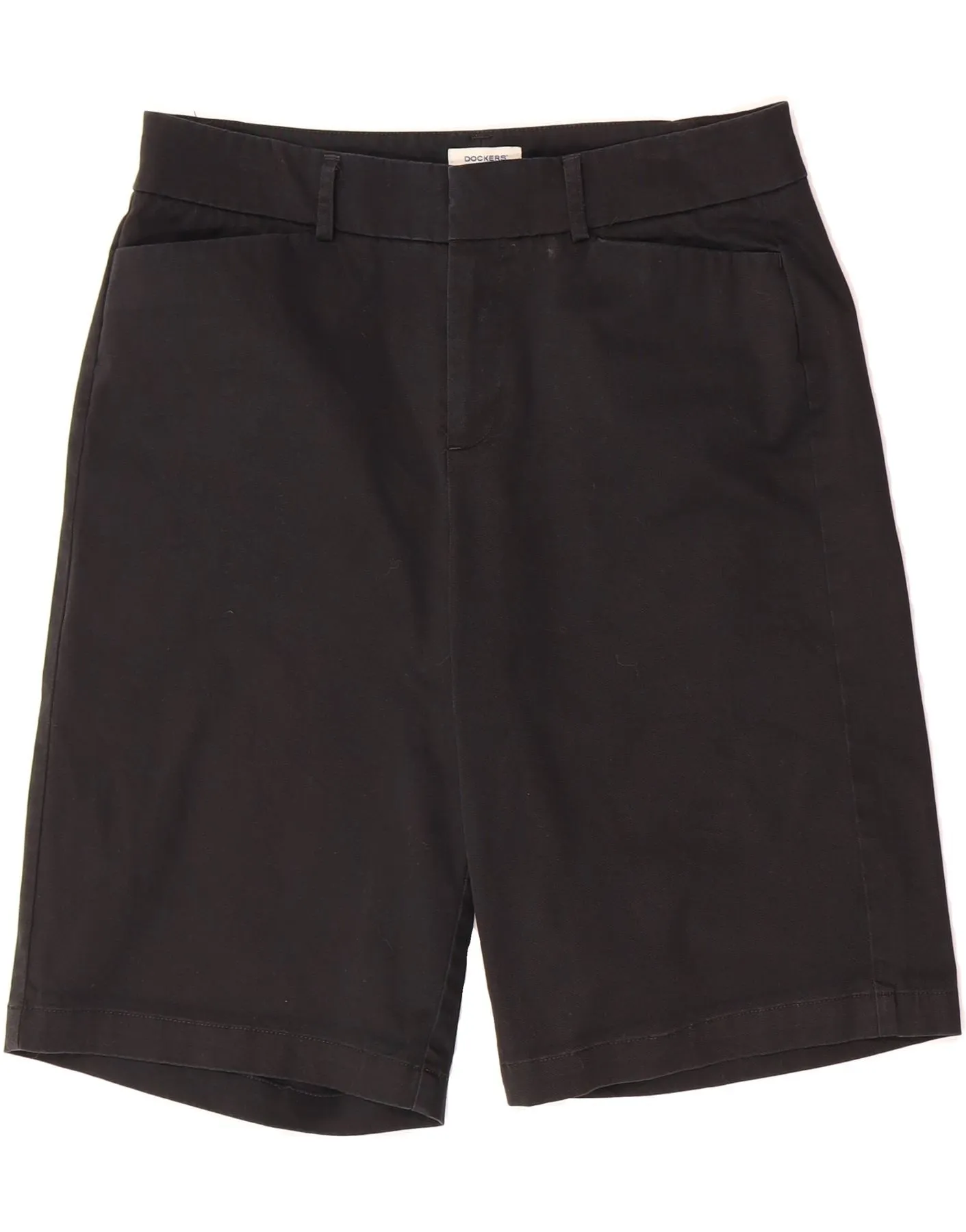 DOCKERS Womens Casual Shorts US 6 Medium W30  Black Cotton Non Iron Material Flatlock stitching