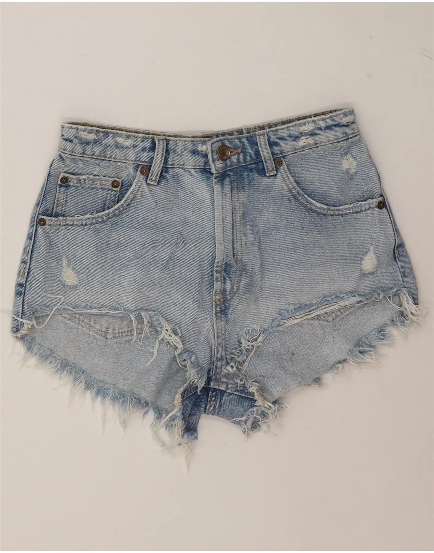 High-End Fabric ZARA Womens Denim Shorts EU 38 Small W28  Blue Cotton