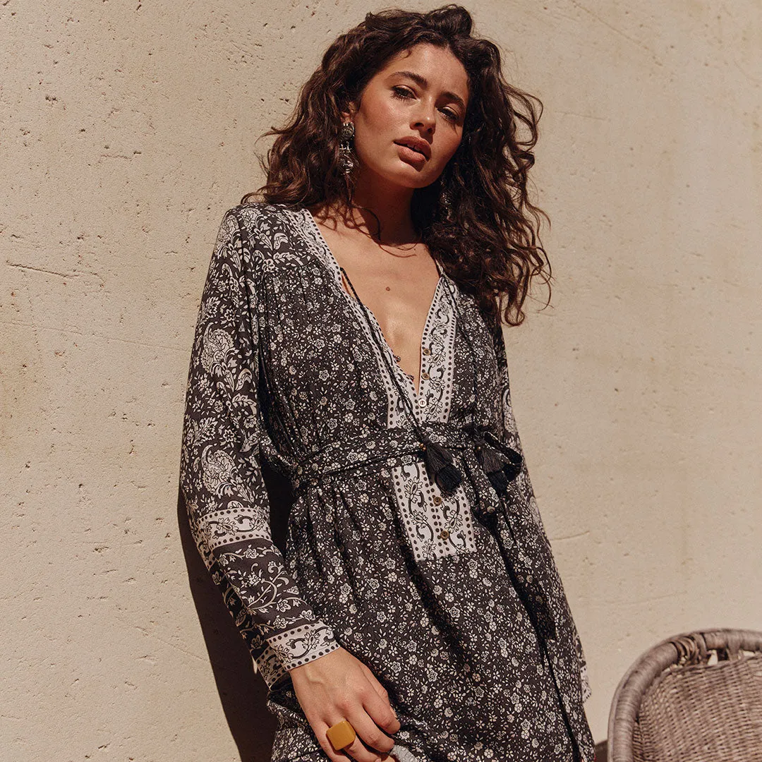 Built-In-Slip Boat-Neck Little Bird Tunic Dress