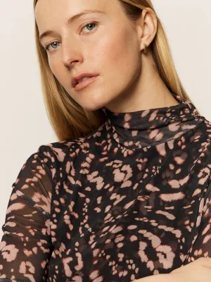 Relaxed Fit Long Sleeve Mesh Mock Top Nocturnal