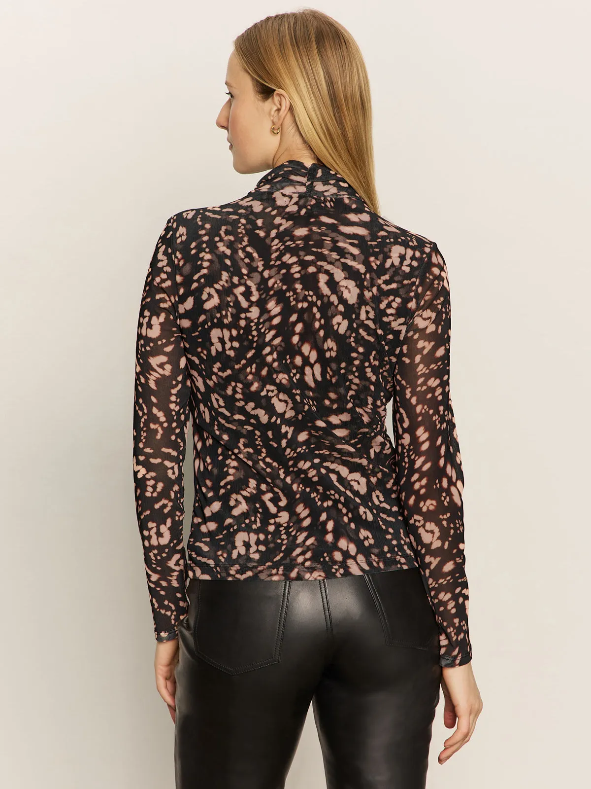 Long Sleeve Mesh Mock Top Nocturnal Soft Touch