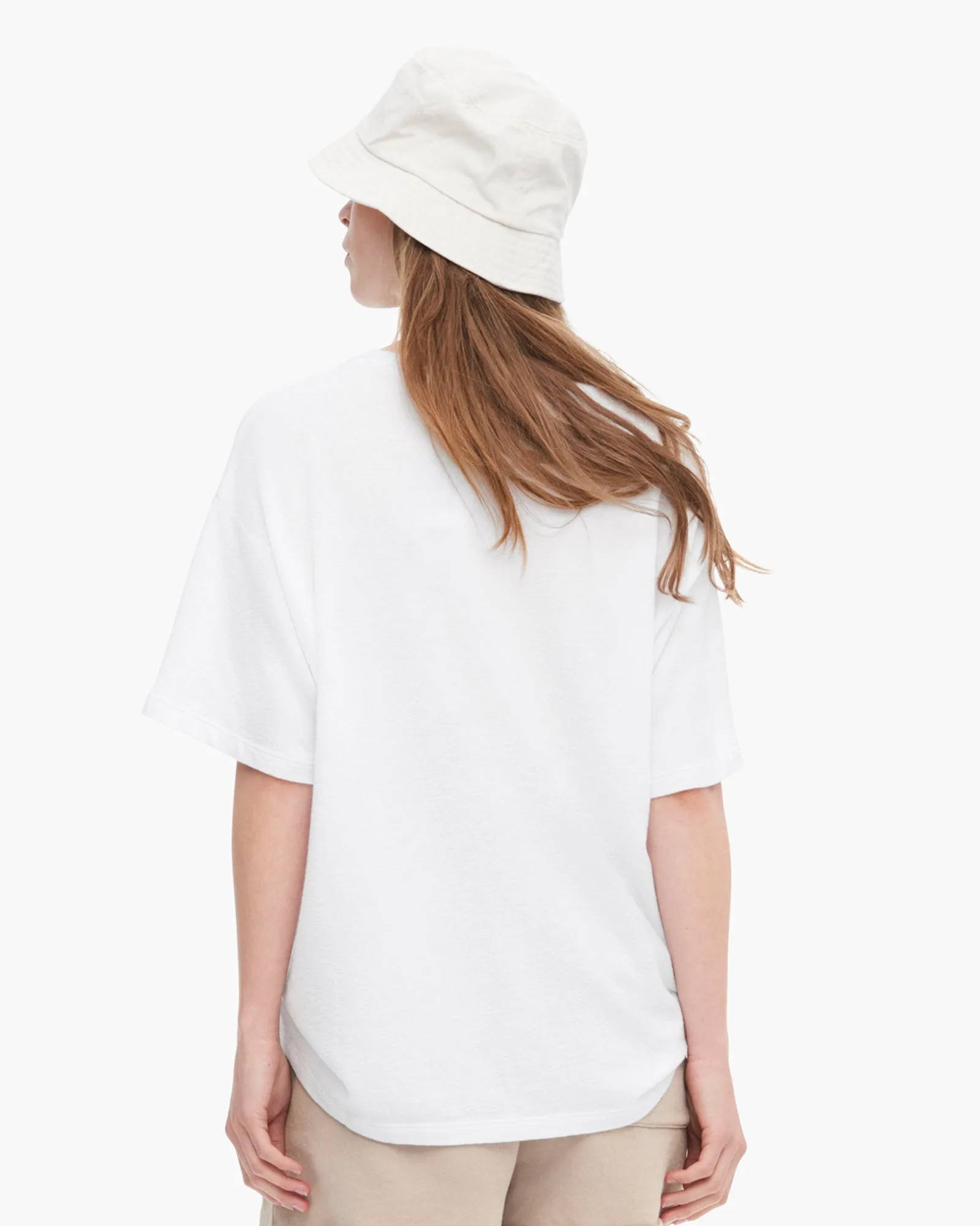 Picnic Loop Front Jersey Oversized Pocket Tee - White