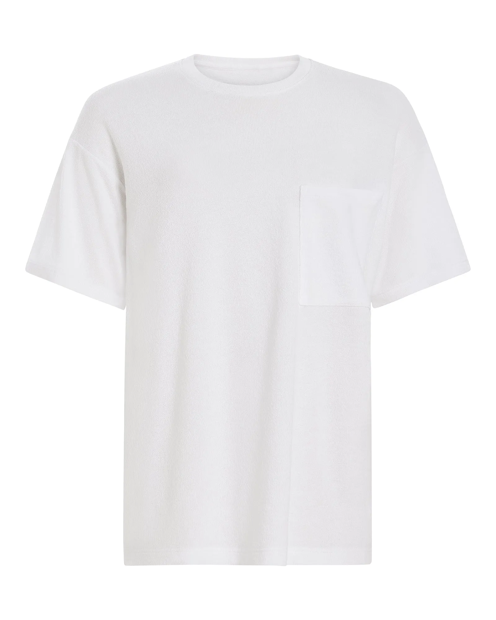 Loop Front Jersey Oversized Pocket Tee - White Chic and Cozy Unisex Fit