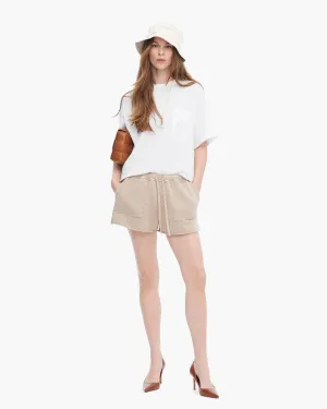 Loop Front Jersey Oversized Pocket Tee - White Weekend Wear Silk combination