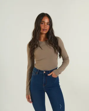 Lorelei Bodysuit Mink Casual Sweater Effortless Style