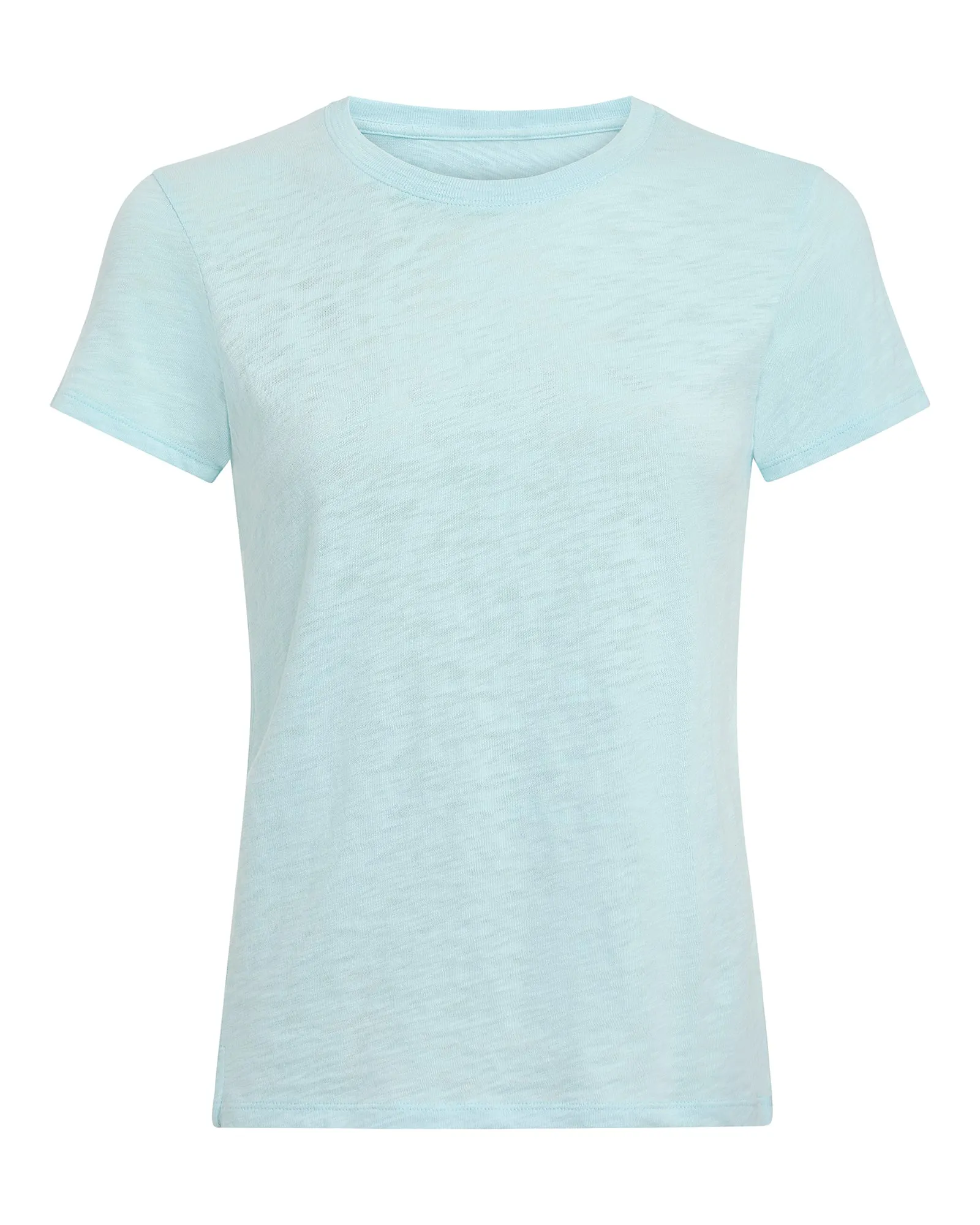 Slub Jersey Schoolboy Short Sleeve Crew Neck Tee - Ocean Blue Easy and Relaxed Comfort Stretch Fit
