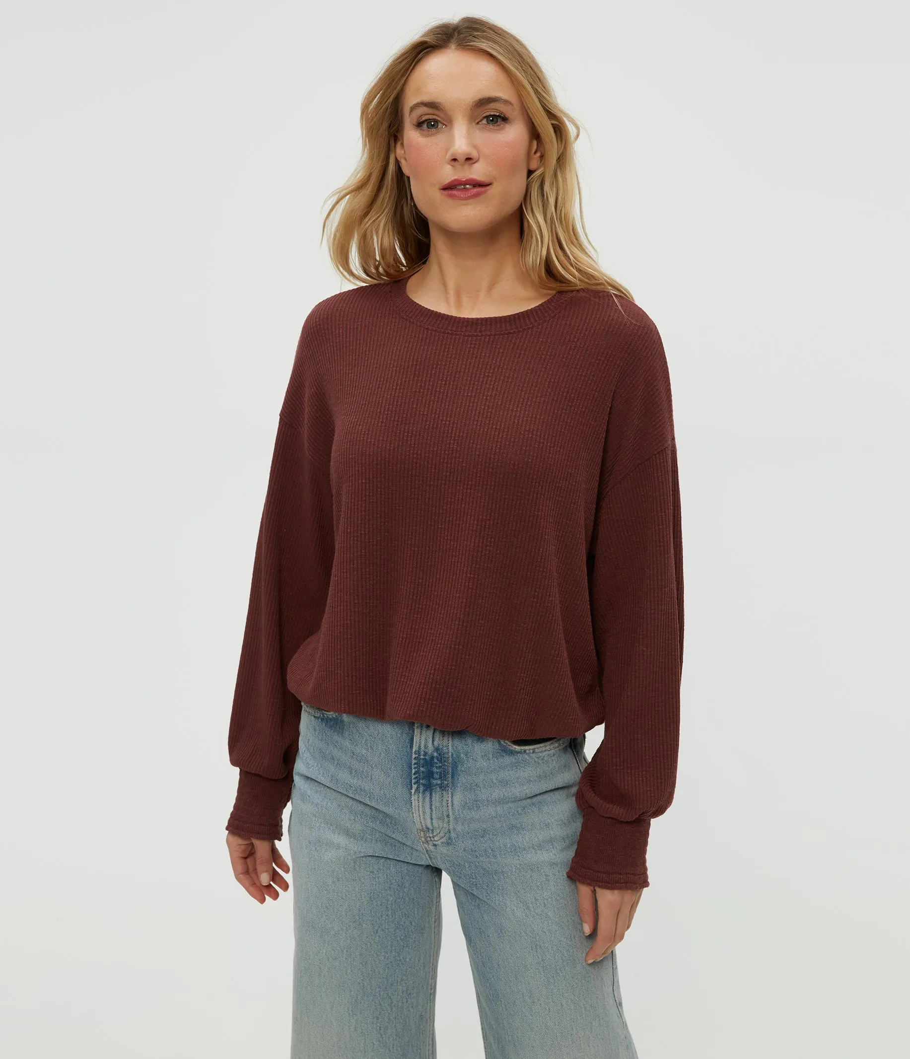 Tia Ribbed Top Flexible shape