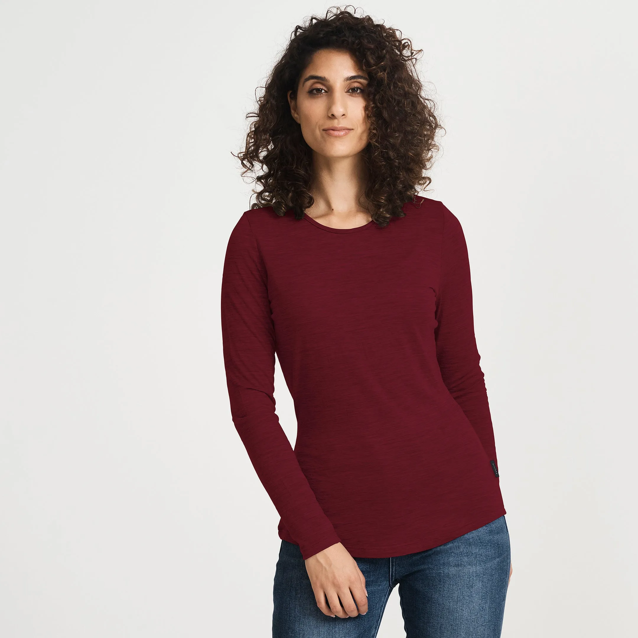 Soft Layer Urban Style Trend Merino LS Crew Tee