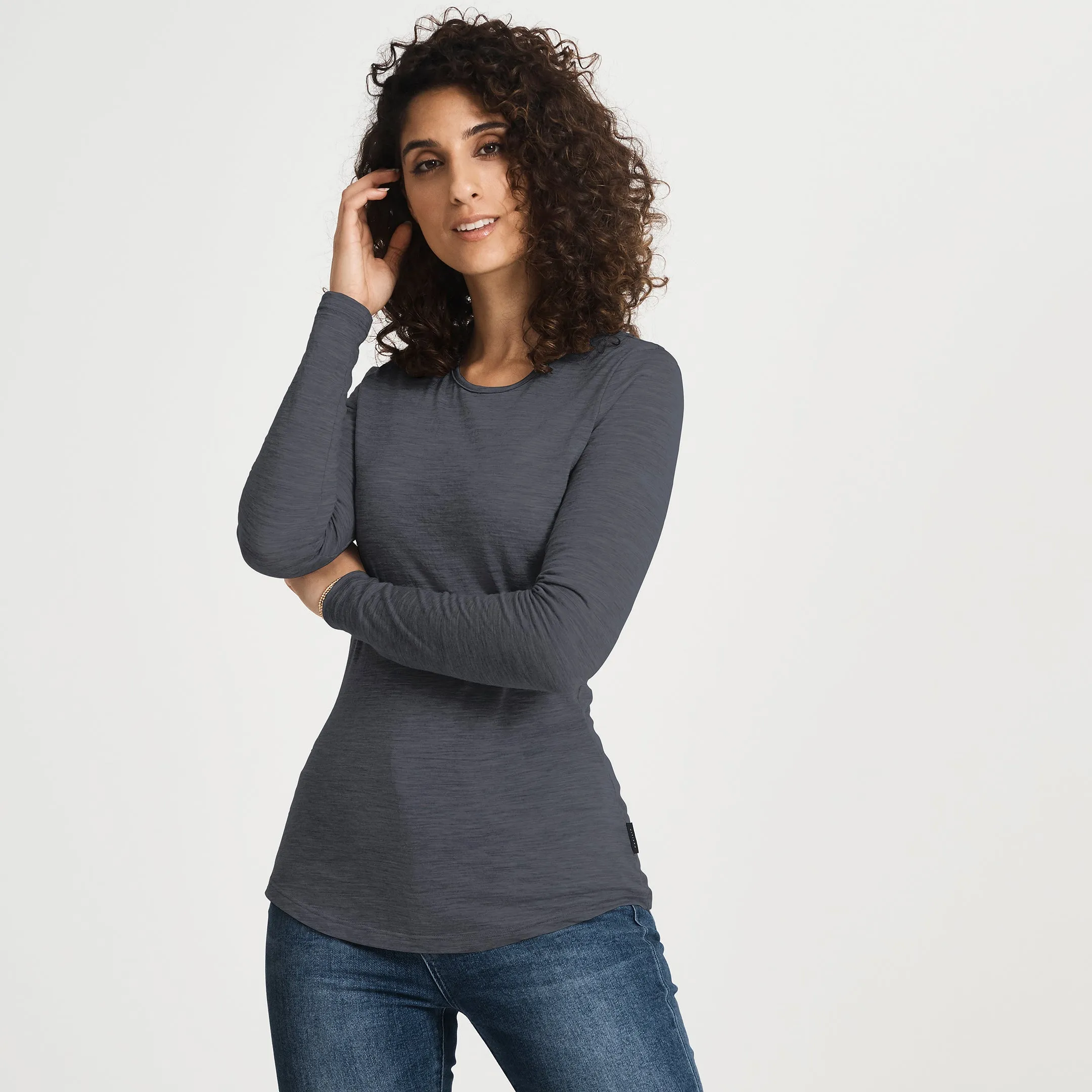 Summer Fashion Merino LS Crew Tee