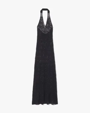 EDDIE KNIT HALTER DRESS TaglessNeckline