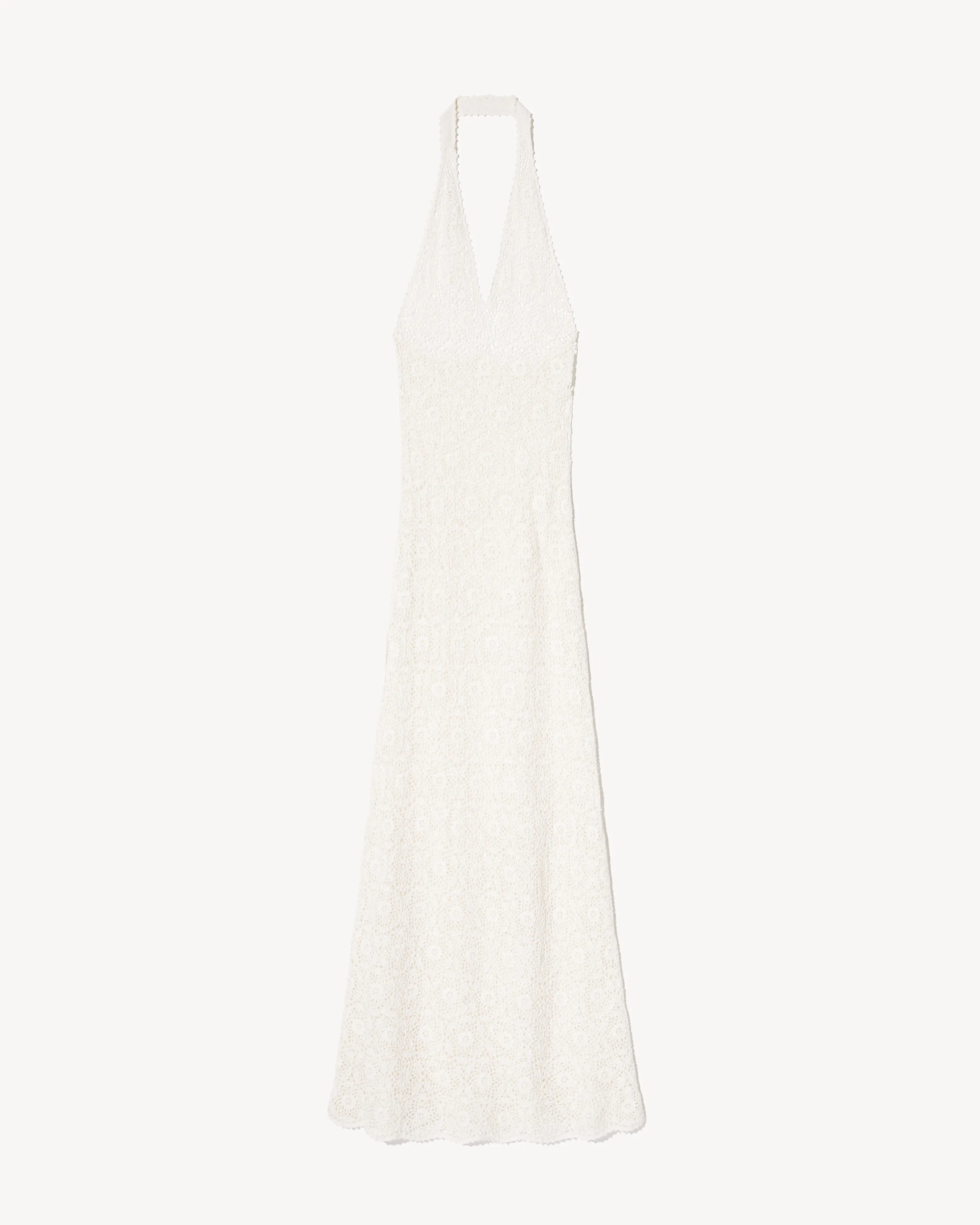 EDDIE KNIT HALTER DRESS Nature Base FlexibleCollarDesign