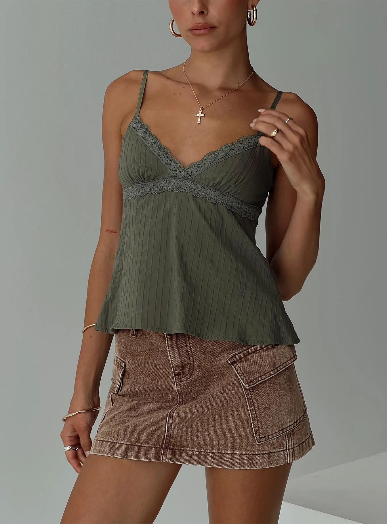 elderly users Modern Lunya Top Green