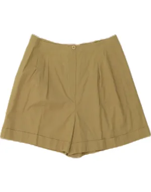 VINTAGE Womens High Waist Pegged Casual Shorts W30 Medium Khaki Lightweight Layers Striped style