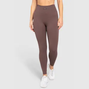 Ribbed Seamless Leggings - Espresso Brown Fit Boost Casual Fit Wear