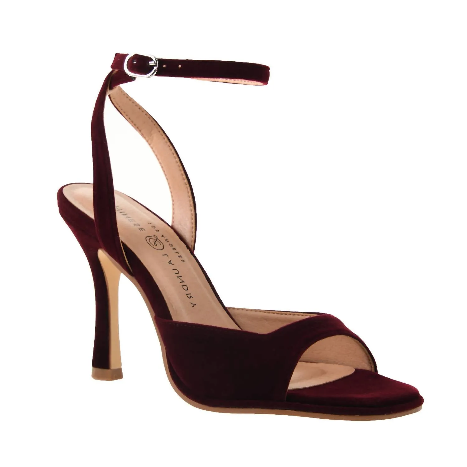 Lynwood Velvet In Burgundy Smooth Soles Comfortable Heels for Work
