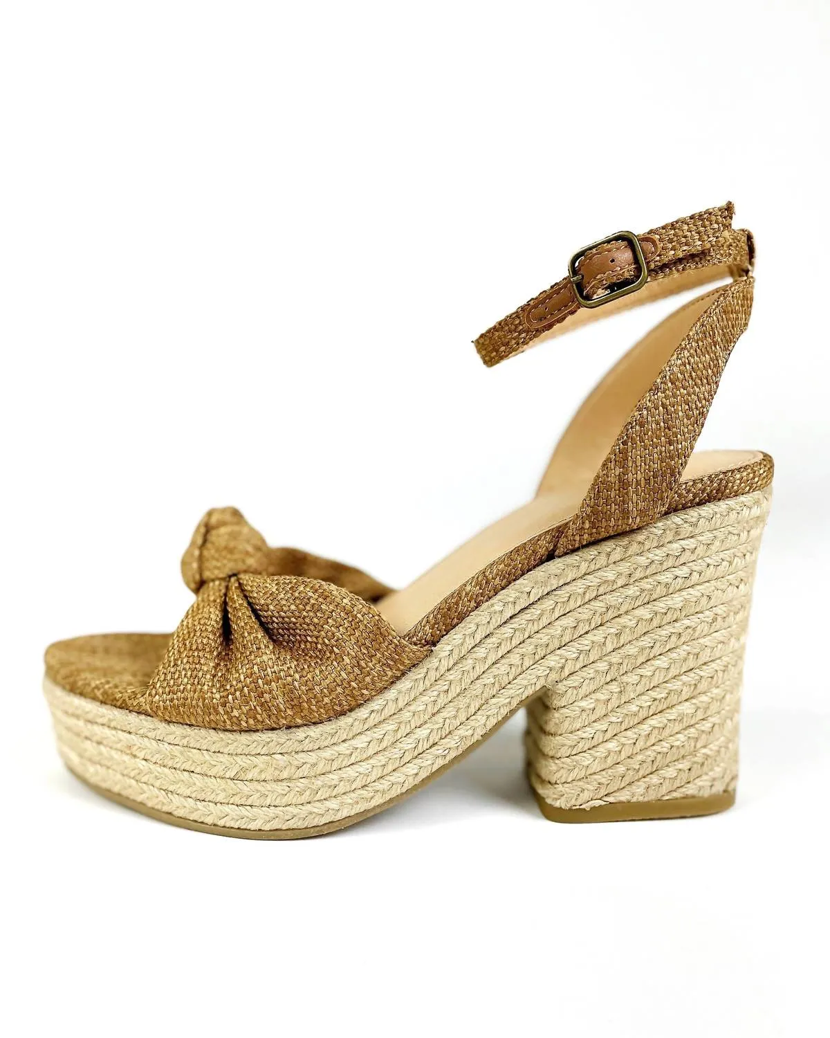 Anti blister Casual High Heel Shoes Mackenzie Espadrille Sandals In Brown