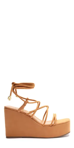 Fashion Mood Lightweight Magdalena Suede Platform Sandal In Nude Caramel