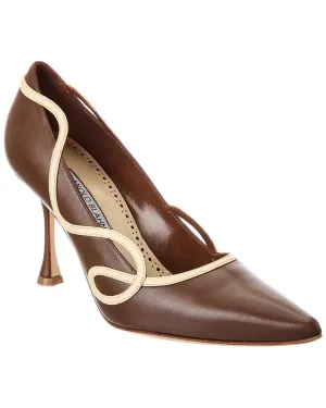 Power Outfit Manolo Blahnik Ansaki 90 Leather Pump