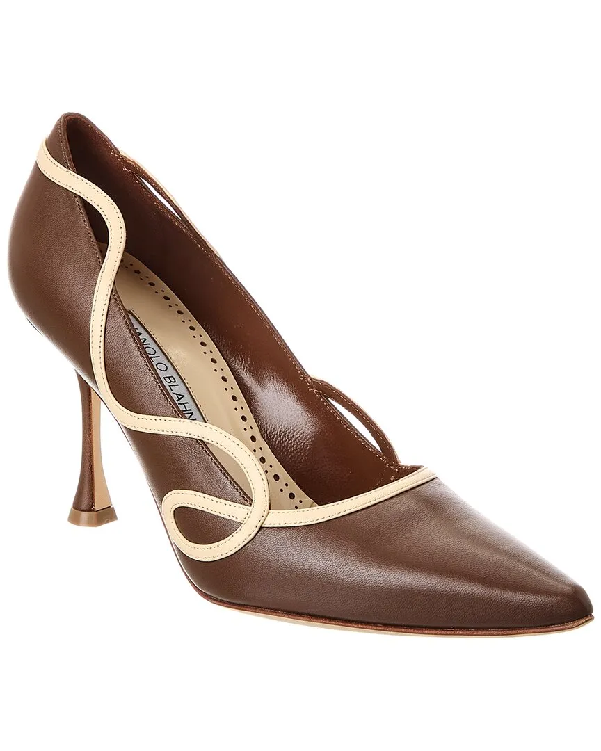 Power Outfit Manolo Blahnik Ansaki 90 Leather Pump