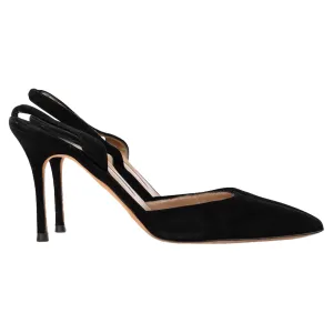 Manolo Blahnik Carolyne 90 Pumps in Black Suede Chic Vibes Chic Pumps