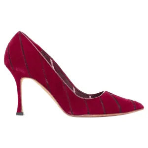 Manolo Blahnik red mesh pumps Strappy Design