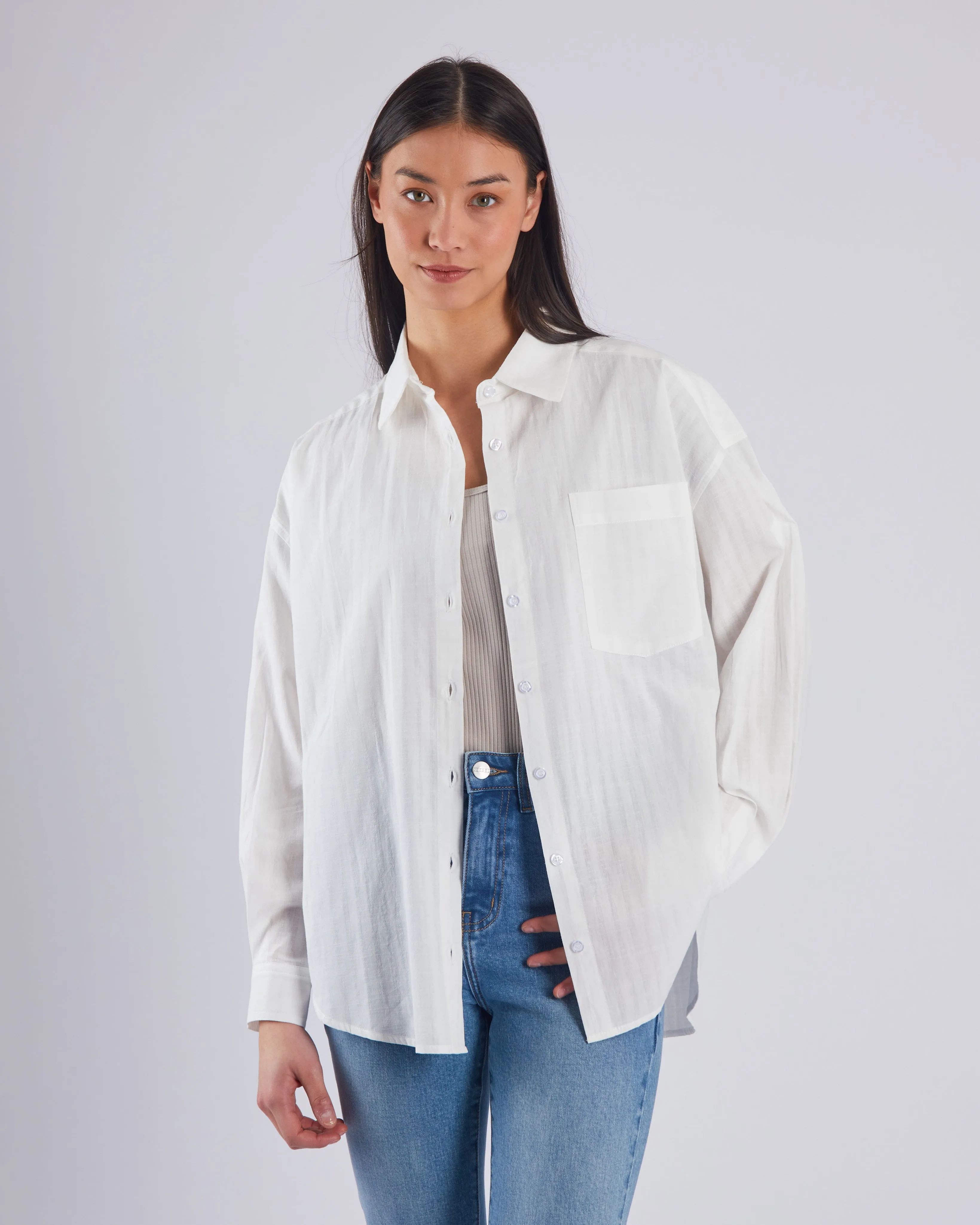 fresh start Marin Shirt Dove White