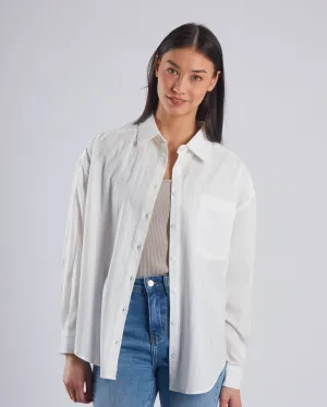 Marin Shirt Dove White LayeredNeckline