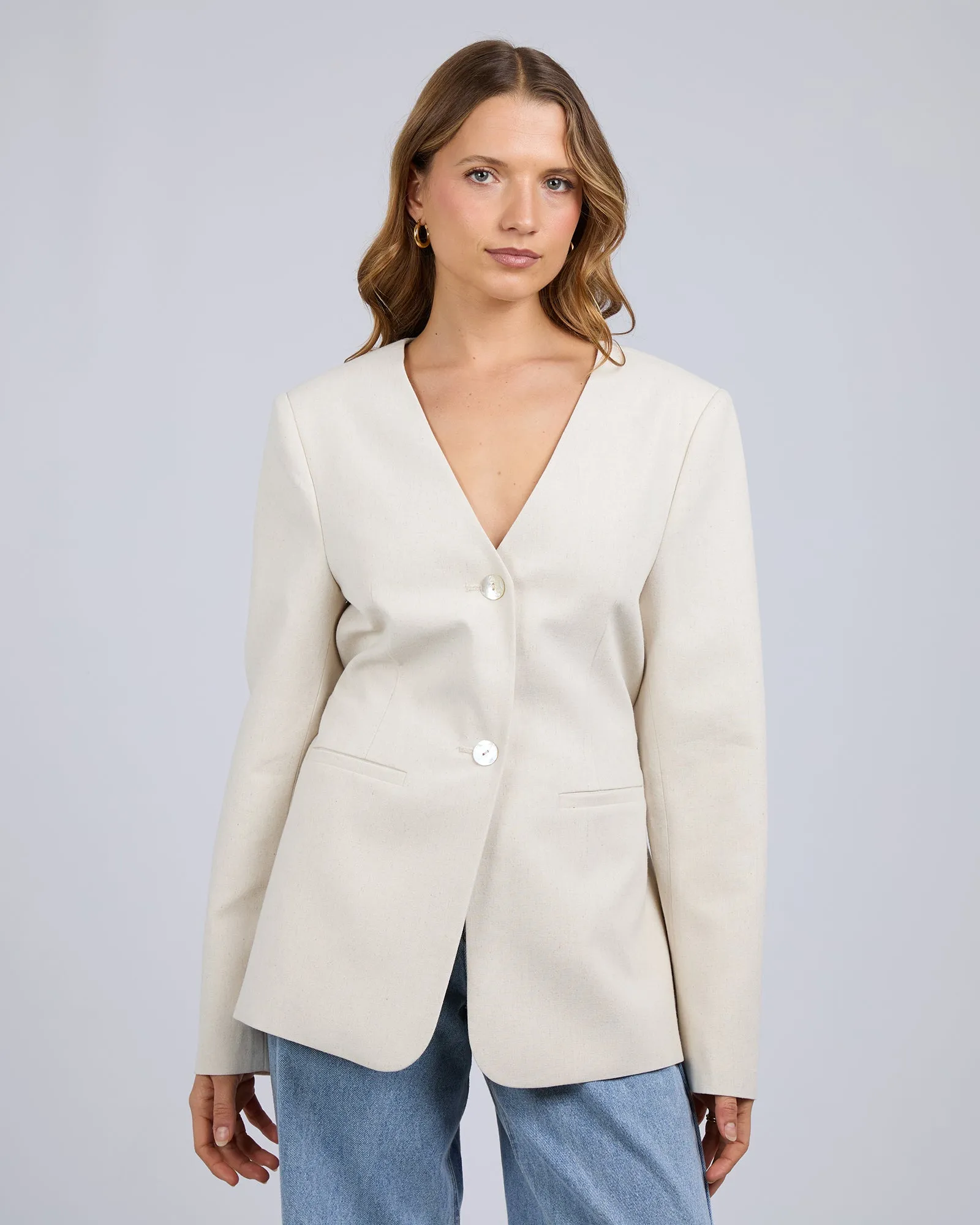 Matilda Linen Blazer Natural Odor Resistant Tech