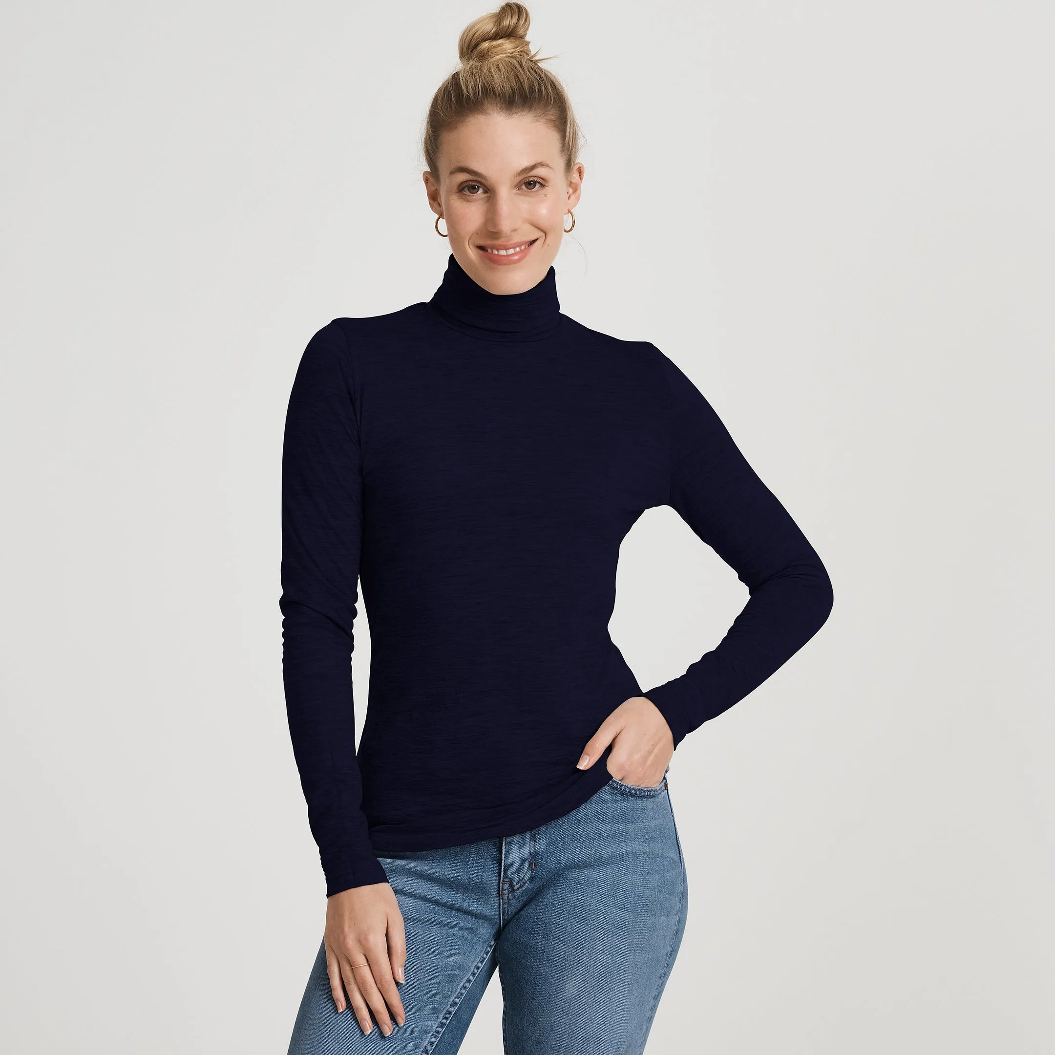 Merino LS Turtleneck Tee Taped Neckline